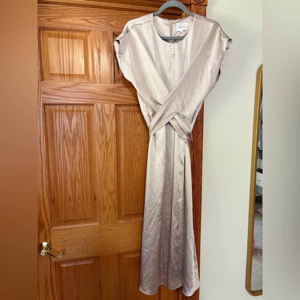 Bohme Rosalind Midi Dress in Champagne - Picture 3 of 4